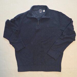 Ralph Lauren S Double Knit Jersey Pull Over 1/4 Zip Sweater Long Sleeve Small